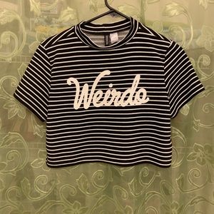 H&M Striped Weirdo Crop Top